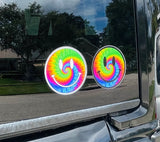 Tie-dye Smiley Face Decal for Jeep | 3 inch | 2 Decals Included | Hippie Inspired Smile Sticker