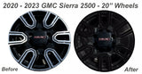 Vinyl Wheel Overlays for GMC Sierra 2500 20" wheels 2020-2023 | 8 Colors