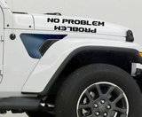 Problem No Problem Vinyl Decal for Jeep Hood | 2 Decals | Black, White, Silver, Red, Pink