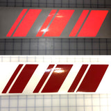 Reflective Wheel Hash Mark Decals - 6 Stickers - Engineer Grade Reflective Decals- red, white, black, yellow, blue, green, gold, orange