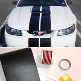 8" Vinyl Racing Stripes Kit - Matte Black - DIY - 30' or 36' long - plus Red Pinstripes