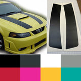Vinyl Hood Stripes for Ford Mustang 1999-2004 | Gloss Black, Matte Black, White, Silver, Red, Pink, Yellow, Turquoise