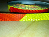 Chevron V98 Pre-striped Reflective Tape 1” by the Foot - Red/Yellow