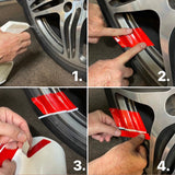 Reflective Wheel Hash Mark Decals - 6 Stickers - Engineer Grade Reflective Decals- red, white, black, yellow, blue, green, gold, orange