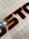 Custom Matte Black/Red Text Hood Decal for Jeep | 2 Decals | High-Quality Vinyl Decals