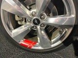 Reflective Wheel Hash Mark Decals - Ford Mustang - 6 Highly Reflective Stickers - Engineer Grade Reflective Decals - red, white, black, yellow, blue, green, gold, orange