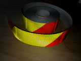 Chevron V98 Pre-striped Reflective Tape 3” by the Foot - Red/Yellow