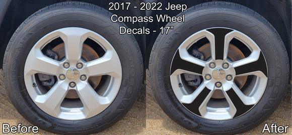 Vinyl Wheel Overlays for 2017-2022 Jeep Compass Wheels - 17