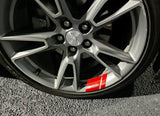 Reflective Wheel Hash Mark Decals - Chevrolet Corvette - 6 Highly Reflective Stickers - Engineer Grade Reflective Decals - red, white, black, yellow, blue, green, gold, orange