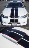 8" Vinyl Racing Stripes Kit - Matte Black - DIY - 30' or 36' long - plus Red Pinstripes