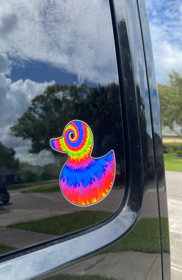Tie-Dye Duck Decal for Jeep | 4 inch | 2 Decals Included | Hippie Inspired Sticker