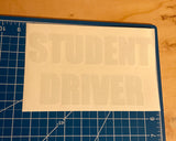 Student Driver REFLECTIVE Decal | 8 x 4.5 in. | Reflective Safety Vehicle Decal | White/Silver