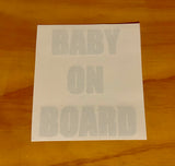 Baby On Board REFLECTIVE Decal | 5.5 x 4.5 in. | Reflective Safety Vehicle Decal | White/Silver