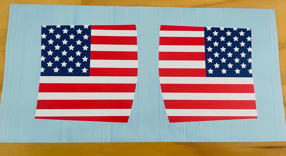 USA American Flag Cowl Vinyl Decal for Jeep JK | Set of 2