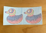 Tie-Dye Duck Decal for Jeep | 4 inch | 2 Decals Included | Hippie Inspired Sticker