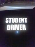 Student Driver REFLECTIVE Decal | 8 x 4.5 in. | Reflective Safety Vehicle Decal | White/Silver