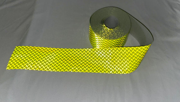 Reflective SEW ON Fire-Retardant Diamond Plate Trim | NFPA Lime | 3 inch | FTP-2575D | by the foot