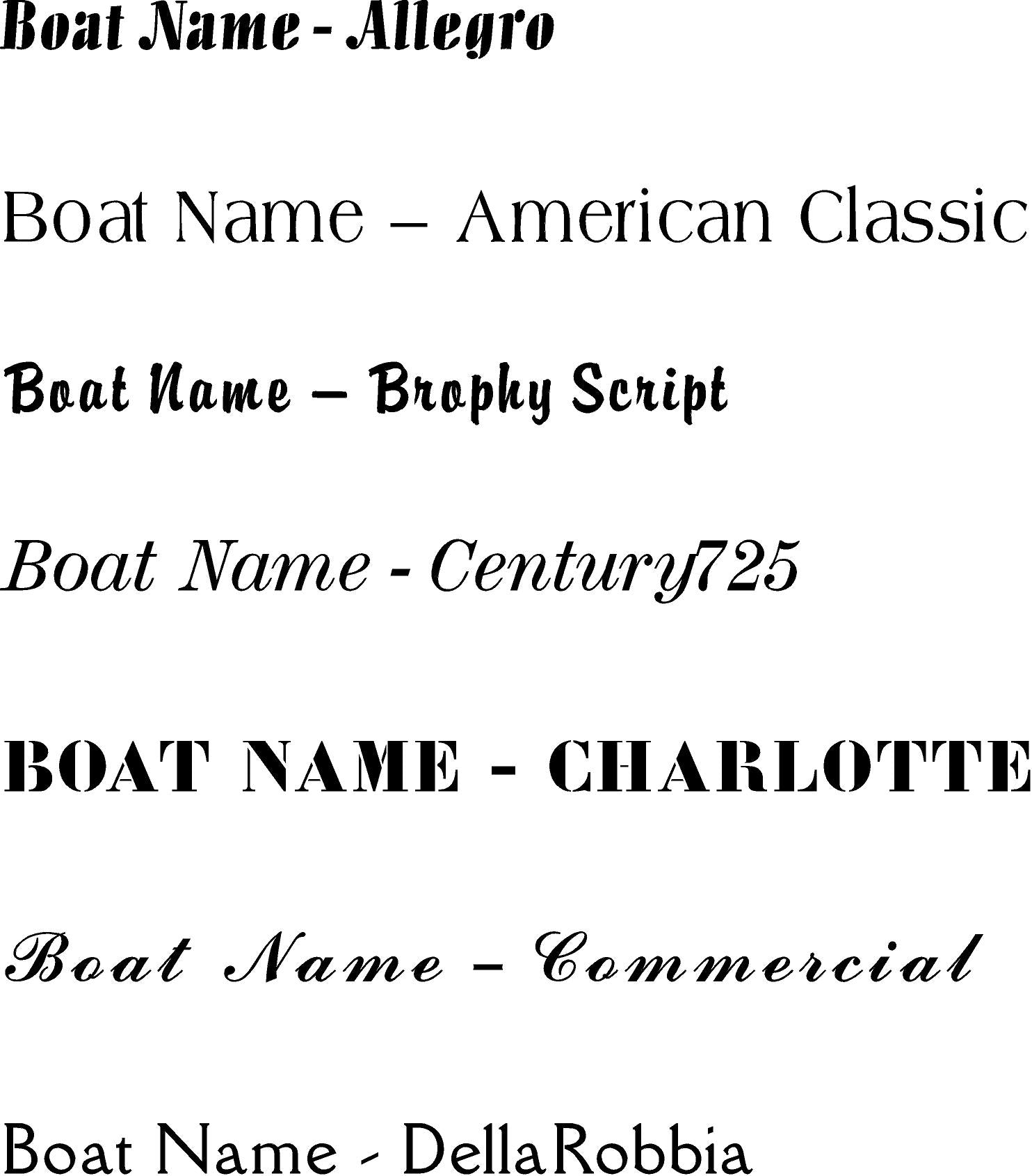 Custom Boat Name Decal - 6 inches high shops