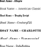 Custom Vinyl Boat Name Letters - 6" height