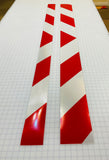 Reflective Chevron Panel | White and Red | High-Visibility Nikkalite HIM | Peel and Stick One-Piece Panels