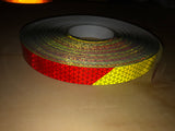 Chevron V98 Pre-striped Reflective Tape 1” by the Foot - Red/Yellow