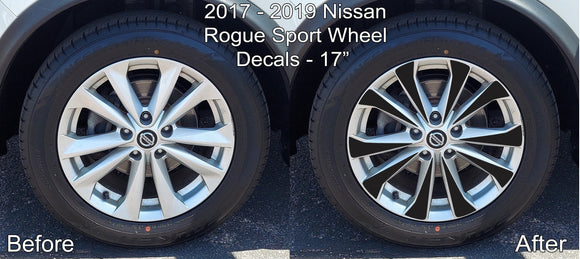 Vinyl Wheel Overlays for 2017-2019 Nissan Rogue Sport - 17
