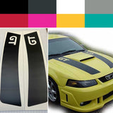 GT Cutout Hood Stripes for Ford Mustang 1999-2004 | Gloss Black, Matte Black, White, Silver, Red, Pink, Yellow, Turquoise