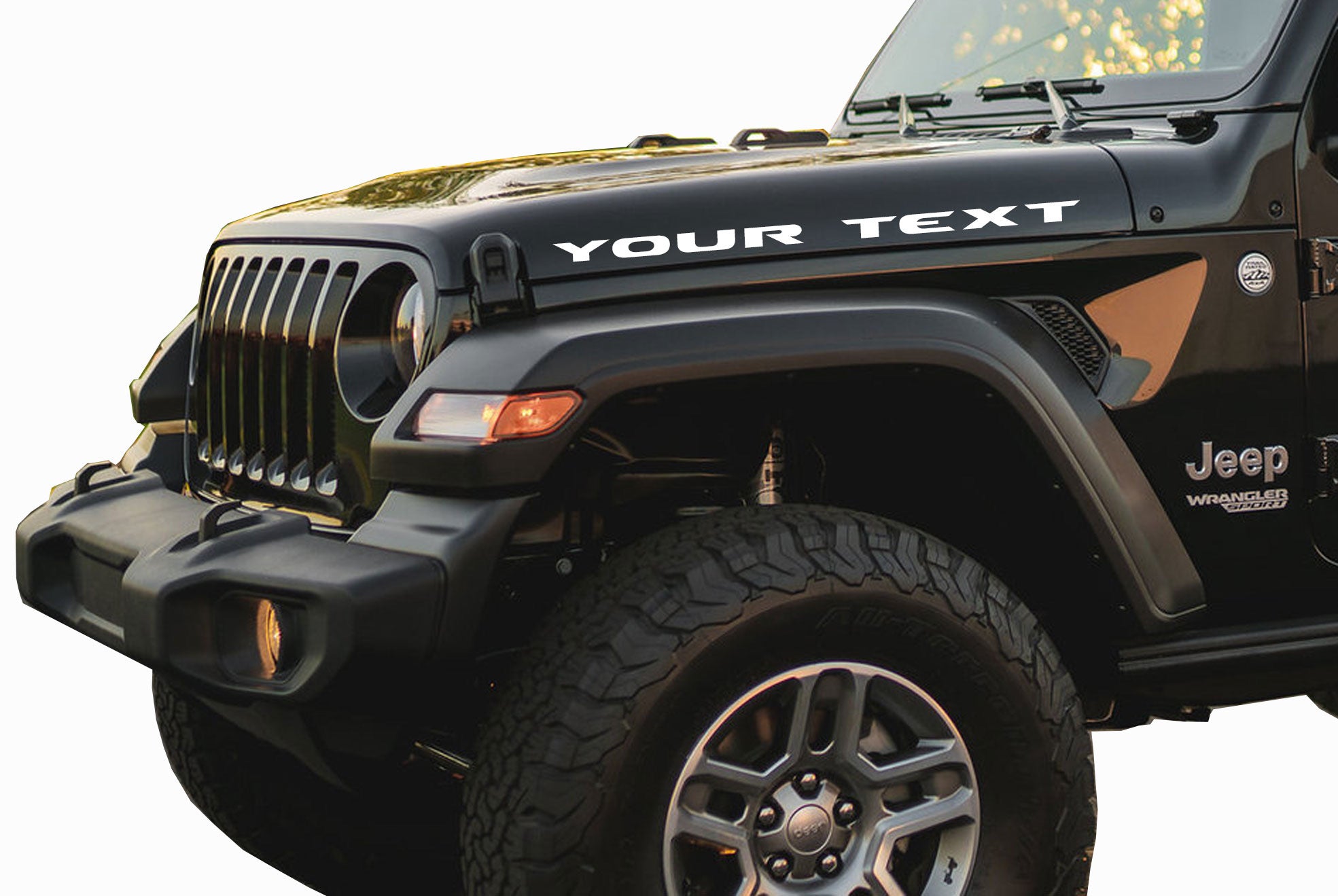 Custom Text Jeep Hood Decal | 2 Decals | Wrangler JL JK YJ TJ | Custom ...
