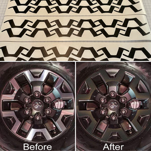 TRD Wheel Blackout Vinyl Decals | 2016-2022 Toyota TRD Off Road Wheel Overlays | Gloss Black, Matte Black, White, Silver, Red, Pink, Yellow, Turquoise