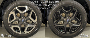 Vinyl Wheel Overlays for Subaru Crosstrek 2018-2020 18" Wheels | Gloss Black, Matte Black, White, Silver, Red, Pink, Yellow, Turquoise
