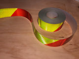 Chevron V98 Pre-striped Reflective Tape 3” by the Foot - Red/Yellow