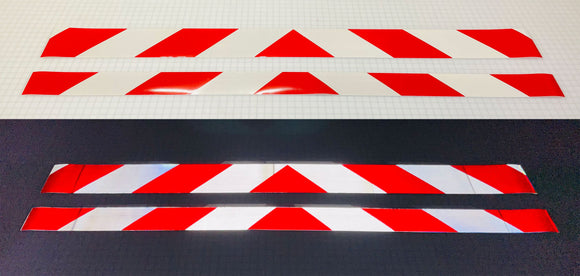 Reflective Chevron Panel | White and Red | High-Visibility Nikkalite HIM | Peel and Stick One-Piece Panels