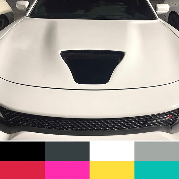Hood Scoop Vinyl Decal for Dodge Charger 2015-2021 | Gloss Black, Matte Black, White, Silver, Red, Yellow, Pink, Turquoise
