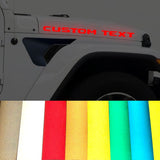 Reflective Custom Text Hood Vinyl Decal for Jeep | 2 Decals | Custom Letters