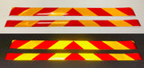 Reflective Chevron Panel | Yellow and Red | High-Visibility Nikkalite HIM | Peel and Stick One-Piece Panels