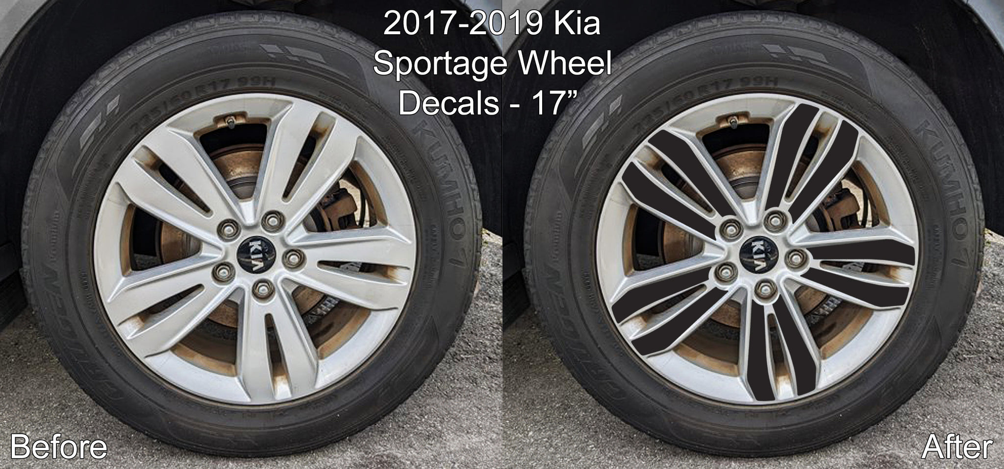 Vinyl Wheel Overlays for Kia Sportage 2017-2019 - 17 Wheels with