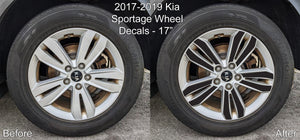Vinyl Wheel Overlays for Kia Sportage 2017-2019 - 17" Wheels with reveal | Gloss Black, Matte Black, White, Silver, Red, Pink, Yellow, Turquoise