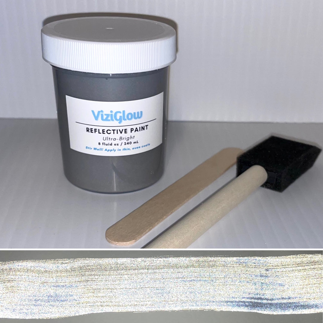 Ultra Bright Silver Reflective Paint - 8 oz - high-visibility, reflect ...