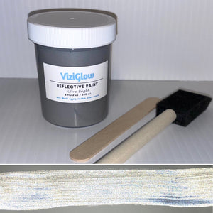 Ultra Bright Silver Reflective Paint - 8 oz - high-visibility, reflective, silver paint solution