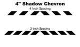 Reflective Shadow Chevron Panel Decal - White, Black